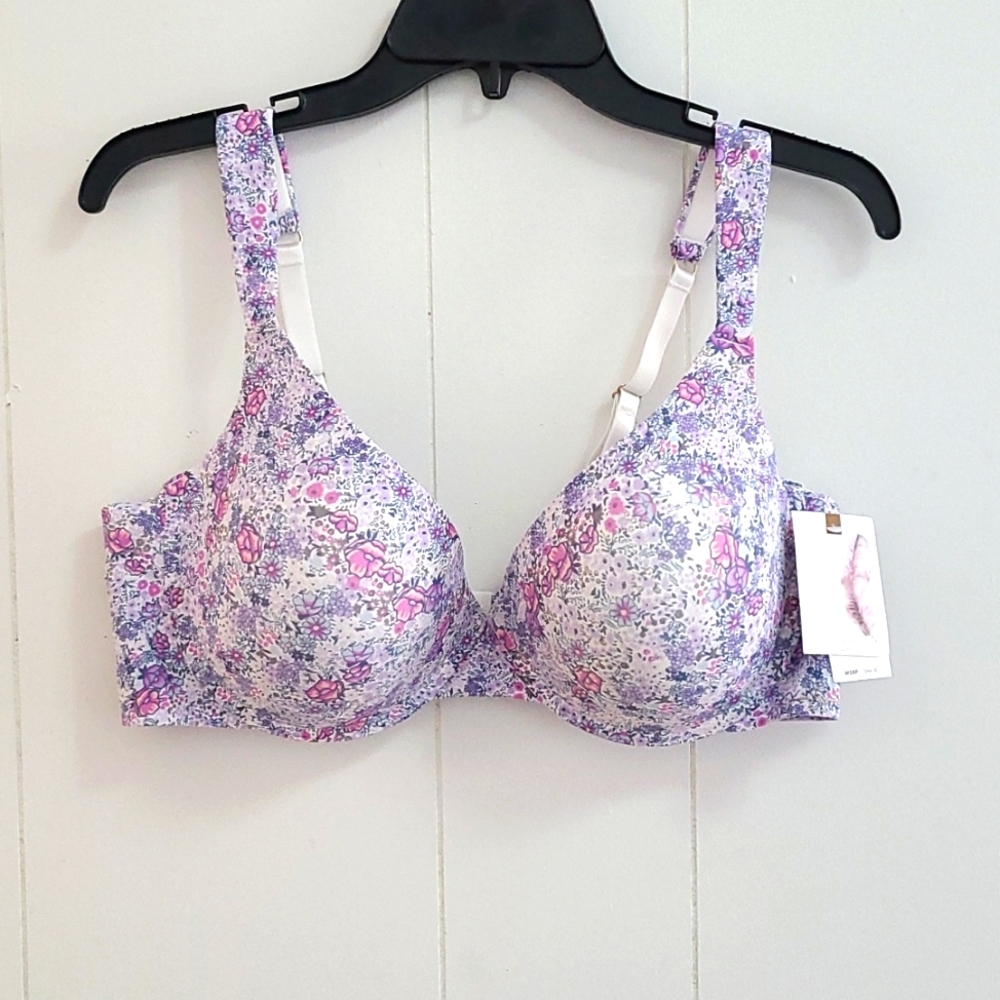 Jessica Simpson Women's Full Figure Bra Underwire Padded Floral Size 42 D